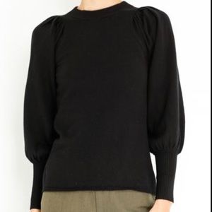 Ulla Johnson Black Puff Sleeve Sweatshirt XS/S